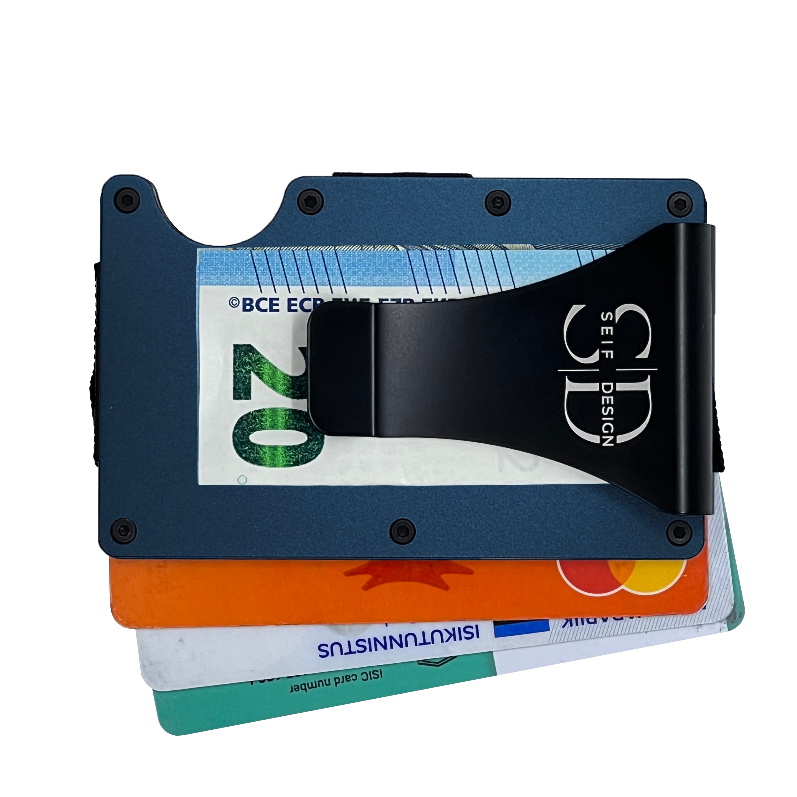 Allikas kaartidega Seif klambriga alumiiniumist kaarditasku Allikas