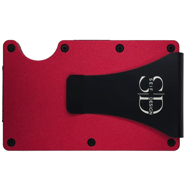 Seif klambriga alumiiniumist kaarditasku Rubiin