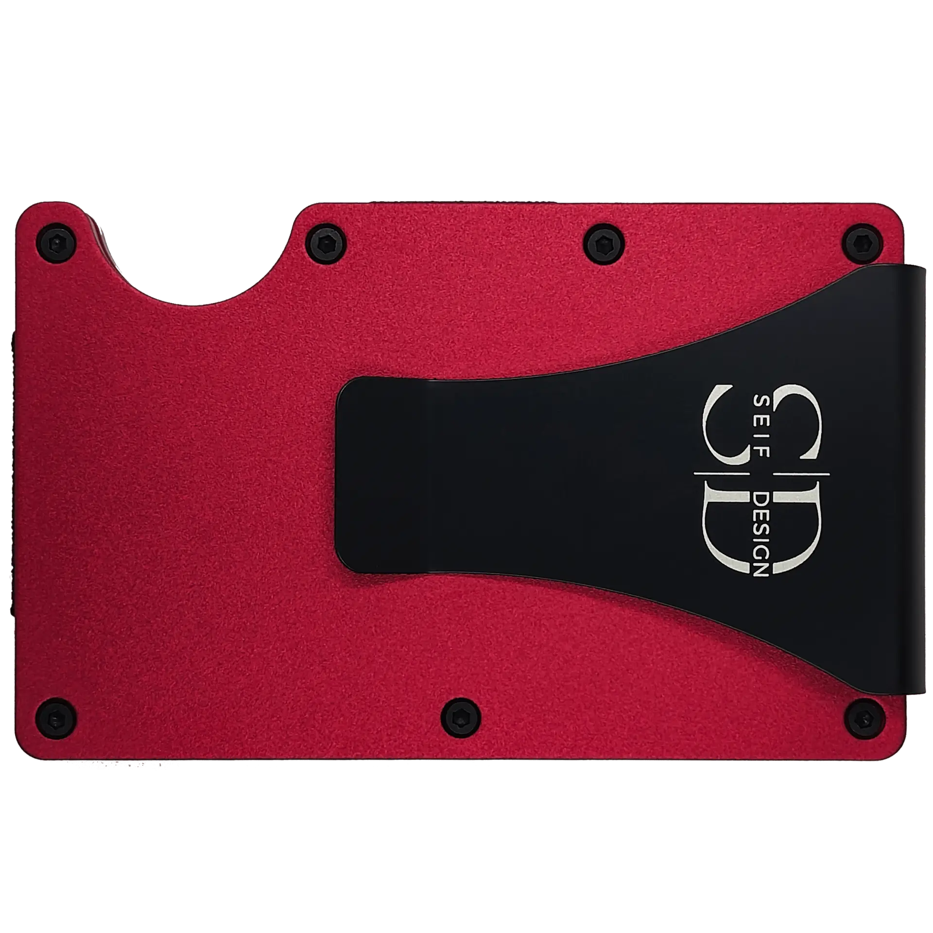 Seif klambriga alumiiniumist kaarditasku Rubiin